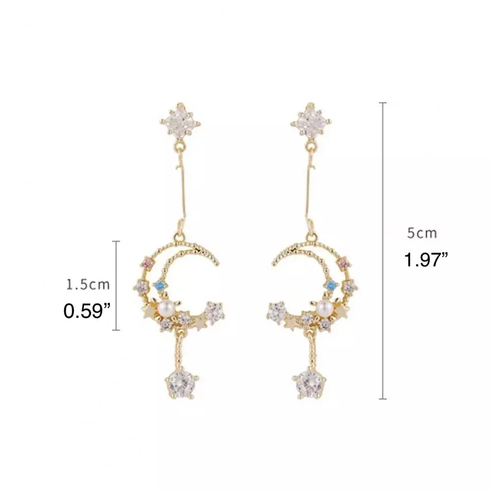 Moon and Star Earrings - Picture 7 of 14